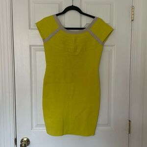 Neon yellow bandage dress